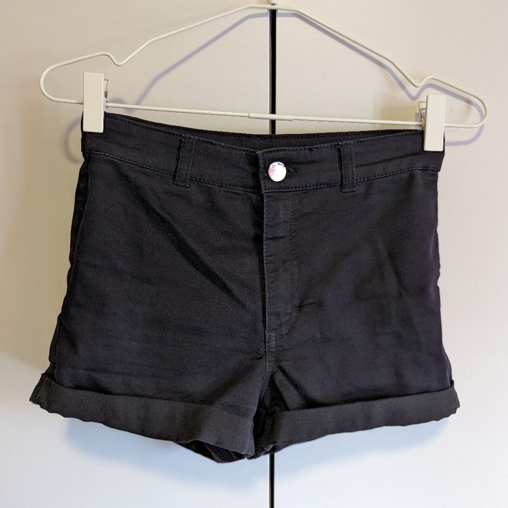 black high waist h&m shorts